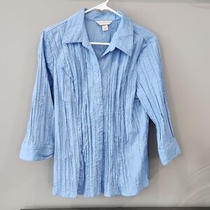 Chico's Light Blue Crinkle Blouse